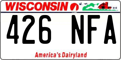 WI license plate 426NFA