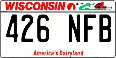 WI license plate 426NFB