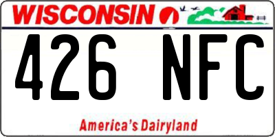 WI license plate 426NFC