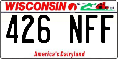 WI license plate 426NFF