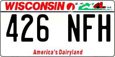 WI license plate 426NFH