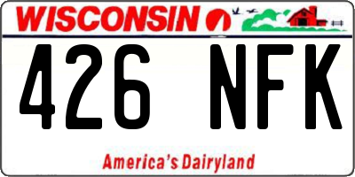 WI license plate 426NFK