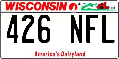WI license plate 426NFL