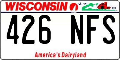 WI license plate 426NFS