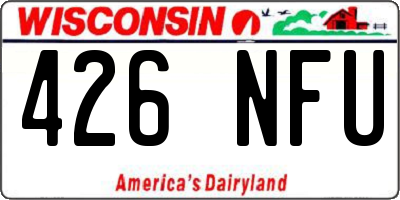 WI license plate 426NFU
