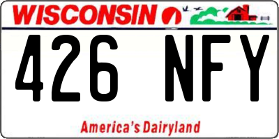 WI license plate 426NFY