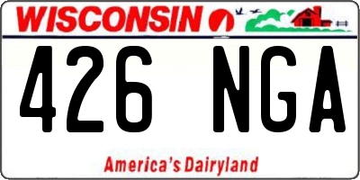 WI license plate 426NGA