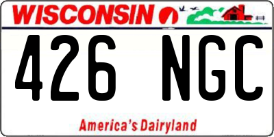 WI license plate 426NGC