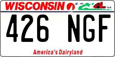 WI license plate 426NGF