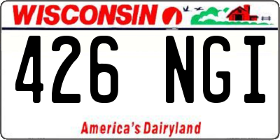 WI license plate 426NGI