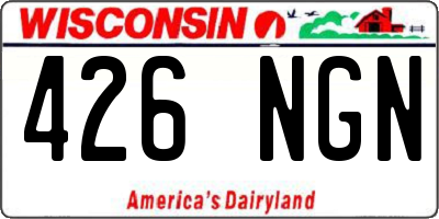 WI license plate 426NGN