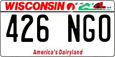 WI license plate 426NGO