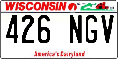 WI license plate 426NGV