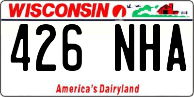 WI license plate 426NHA