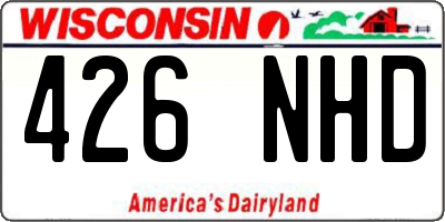 WI license plate 426NHD