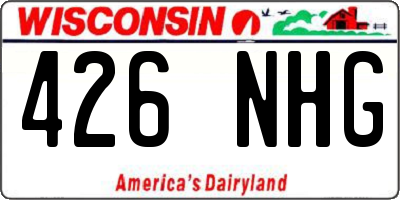 WI license plate 426NHG