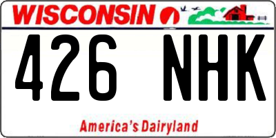 WI license plate 426NHK