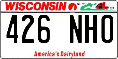 WI license plate 426NHO