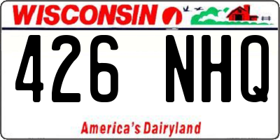 WI license plate 426NHQ