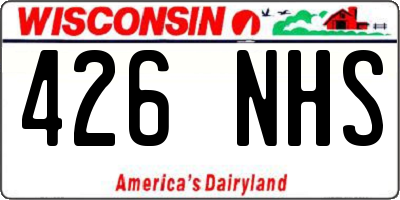 WI license plate 426NHS