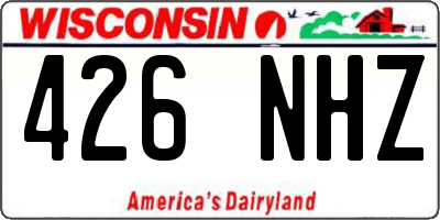 WI license plate 426NHZ
