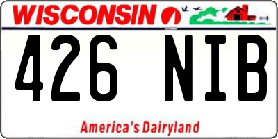 WI license plate 426NIB