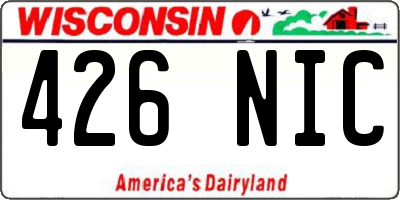WI license plate 426NIC
