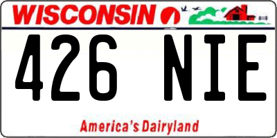 WI license plate 426NIE