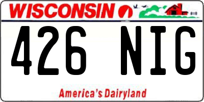 WI license plate 426NIG