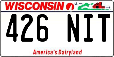 WI license plate 426NIT