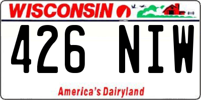 WI license plate 426NIW