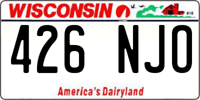 WI license plate 426NJO