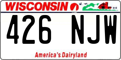 WI license plate 426NJW