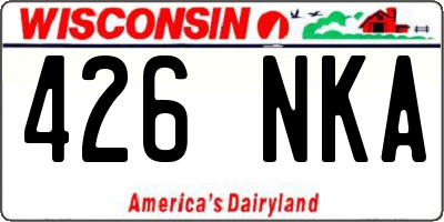 WI license plate 426NKA