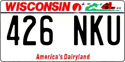 WI license plate 426NKU