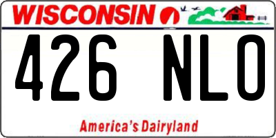 WI license plate 426NLO
