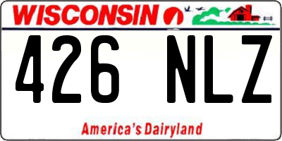 WI license plate 426NLZ