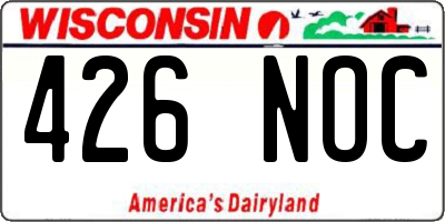 WI license plate 426NOC