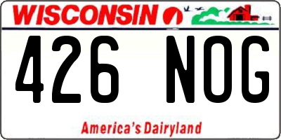 WI license plate 426NOG