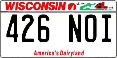 WI license plate 426NOI