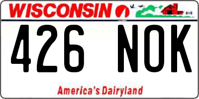 WI license plate 426NOK
