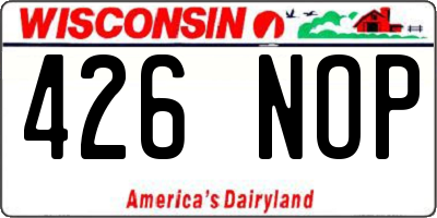 WI license plate 426NOP