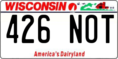 WI license plate 426NOT