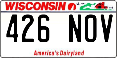 WI license plate 426NOV