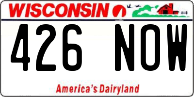 WI license plate 426NOW