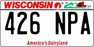 WI license plate 426NPA