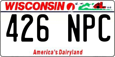 WI license plate 426NPC