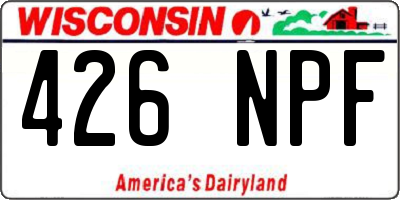 WI license plate 426NPF