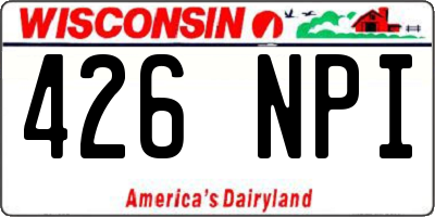 WI license plate 426NPI