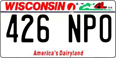 WI license plate 426NPO